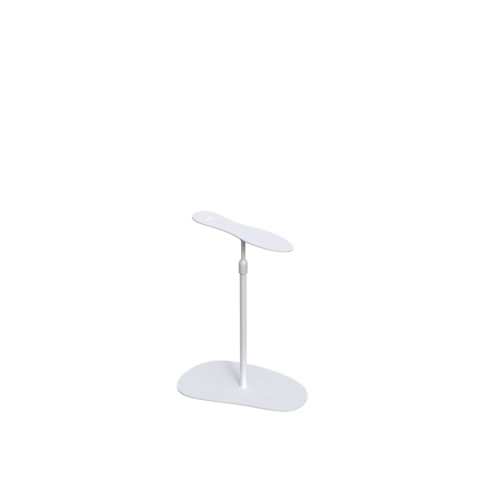 Shoe stand, adjustable height, white metal