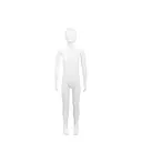 Unbreakable children's mannequin, 7-8 years, abstract head, recyclable mannequin made of ABS plastic, glossy white, pose 2