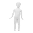 Unbreakable child mannequin, 1 year abstract head, recyclable mannequin made from ABS plastic, matte white, pose 4