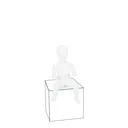 Mannequin enfant incassable, 3-6 mois, tête abstraite, mannequin recyclable en plastique ABS, blanc mat, pose 2