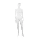 Unbreakable women's mannequin, semi-abstract head, recyclable mannequin made of ABS plastic, glossy white, pose 19