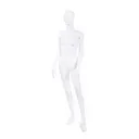 Unbreakable male mannequin, semi-abstract head, recyclable mannequin made from ABS plastic, matte white, pose 19