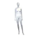 Unbreakable male mannequin, abstract head, recyclable mannequin made from ABS plastic, matte white, pose 19