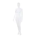 Unbreakable male mannequin, semi-abstract head, recyclable mannequin made from ABS plastic, matte white, pose 37