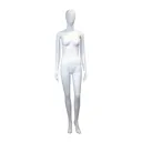 Unbreakable male mannequin, abstract head, recyclable mannequin made from ABS plastic, matte white, pose 37