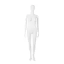 Unbreakable women's mannequin, abstract head, recyclable mannequin made of ABS plastic, glossy white, pose 37