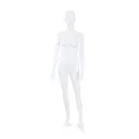 Unbreakable male mannequin, semi-abstract head, recyclable mannequin made from ABS plastic, matte white, pose 42