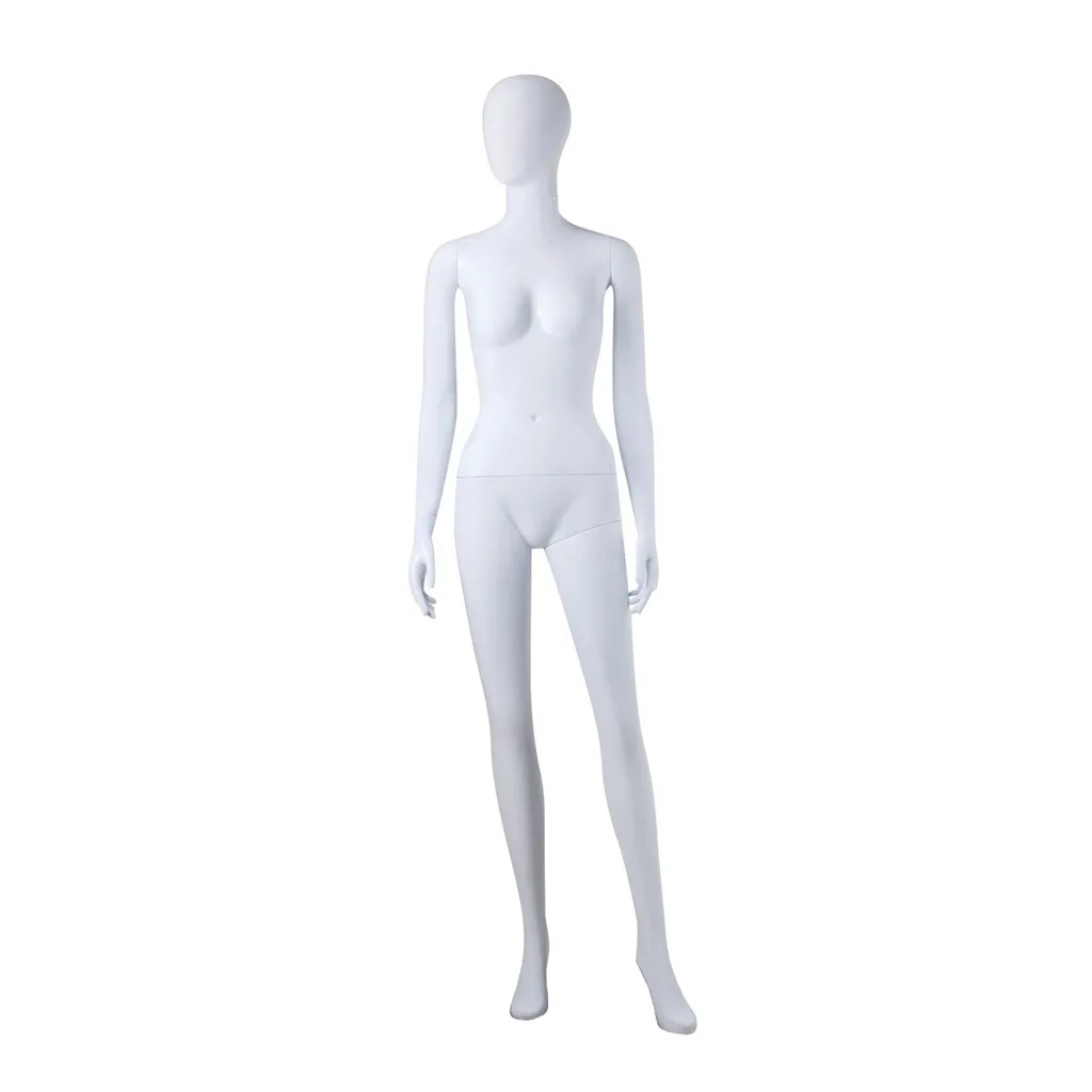 Mannequin homme incassable, tête abstraite, mannequin recyclable en plastique ABS, blanc mat, pose 42