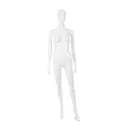 Unbreakable women's mannequin, abstract head, recyclable mannequin made of ABS plastic, glossy white, pose 42