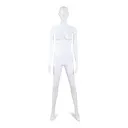 Unbreakable male mannequin, semi-abstract head, recyclable mannequin made from ABS plastic, matte white, pose 43