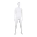 Unbreakable male mannequin, abstract head, recyclable mannequin made from ABS plastic, matte white, pose 43