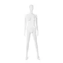 Unbreakable women's mannequin, abstract head, recyclable mannequin made of ABS plastic, glossy white, pose 43