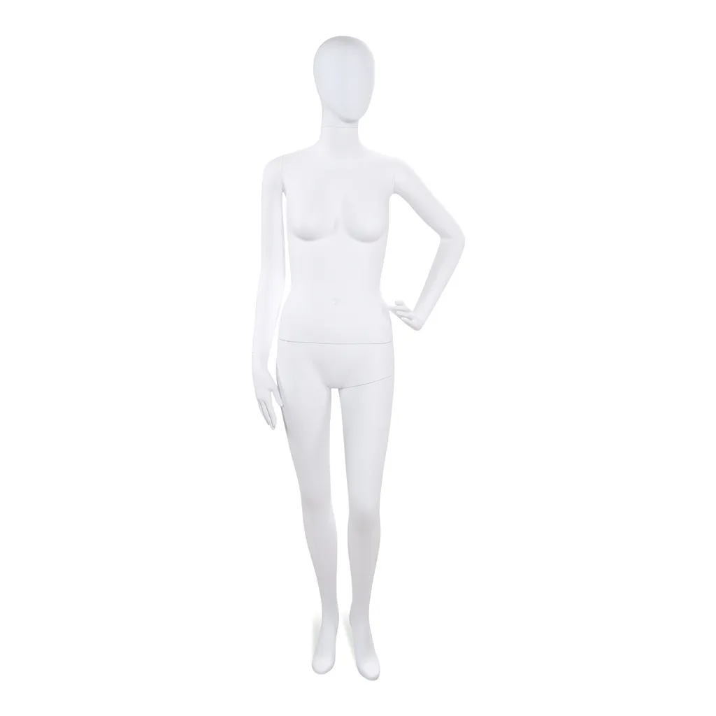 Onbreekbare heren mannequin, abstract hoofd, recycleerbare mannequin uit ABS plastic, wit mat, pose 44