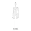 Torso femme avec tête d'oeuf et bras, blanc laqué