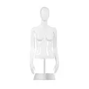 Female torso,abstract head, white glossy incl base