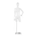 Female torso,abstract head, white glossy excl base