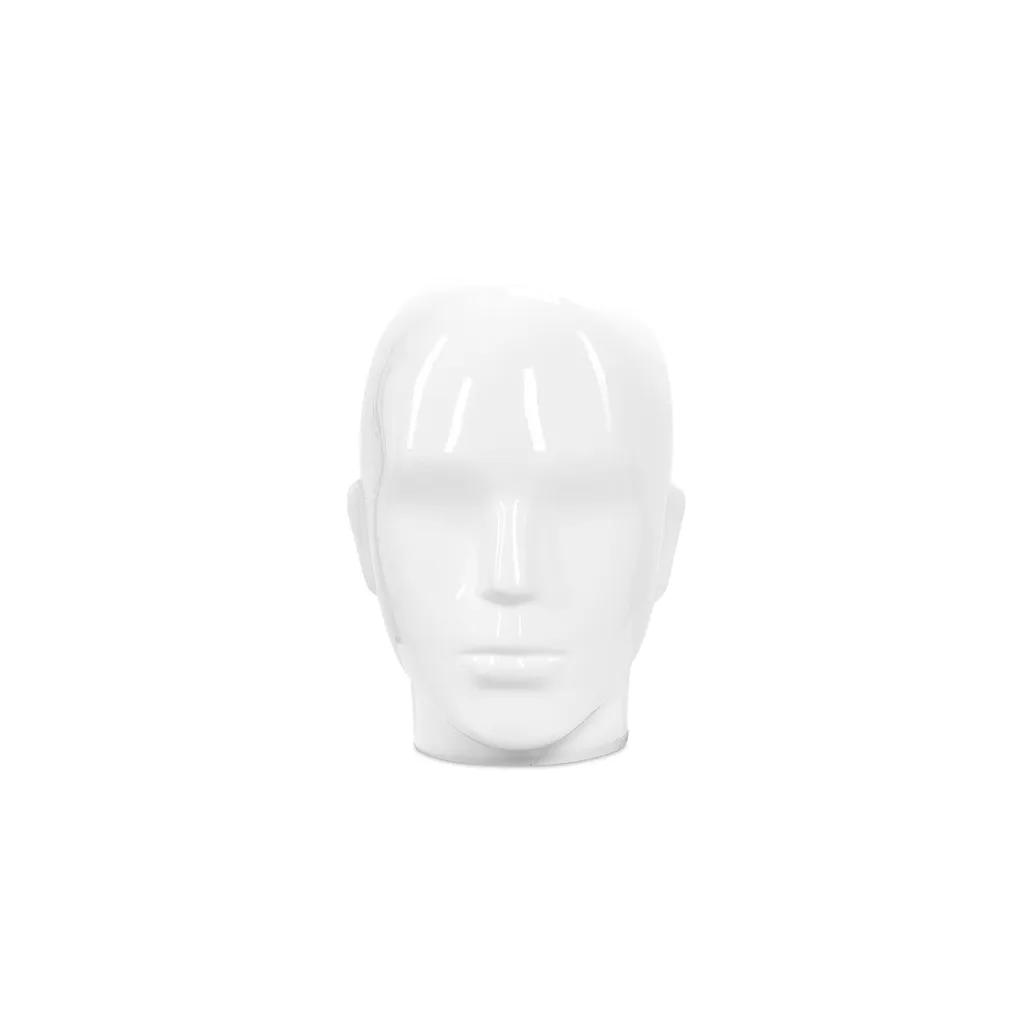 Unbreakable semi-abstract men's balloon head, recyclable made of ABS plastic, glossy