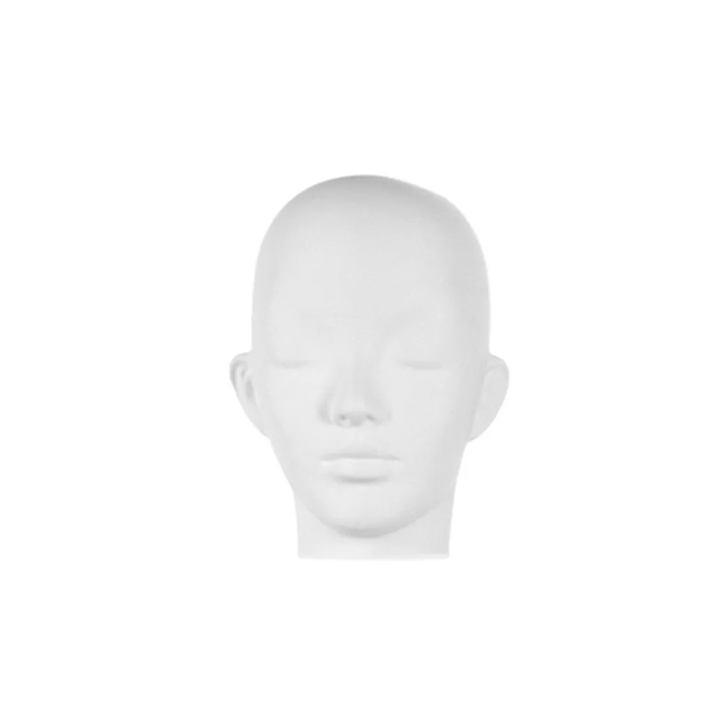 Unbreakable semi-abstract female head, recyclable from ABS plastic, matte white