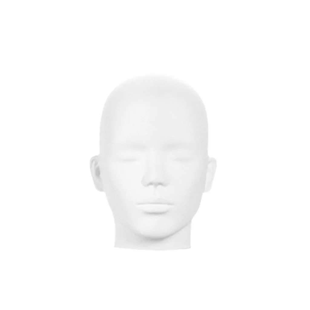 Unbreakable semi-abstract male head, recyclable from ABS plastic, matte white