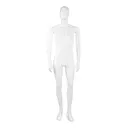 Unbreakable men's mannequin, abstract head, recyclable mannequin made of ABS plastic, glossy white, pose 05