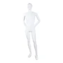 Mannequin homme incassable, tête semi-abstraite, mannequin recyclable en plastique ABS, blanc mat, pose 06