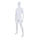 Onbreekbare heren mannequin, abstract hoofd, recycleerbare mannequin uit ABS plastic, wit mat, pose 10