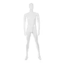 Unbreakable men's mannequin, abstract head, recyclable mannequin made of ABS plastic, glossy white, pose 10