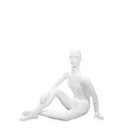 Unbreakable men's mannequin, semi-abstract head, recyclable mannequin made of ABS plastic, glossy white, pose 13