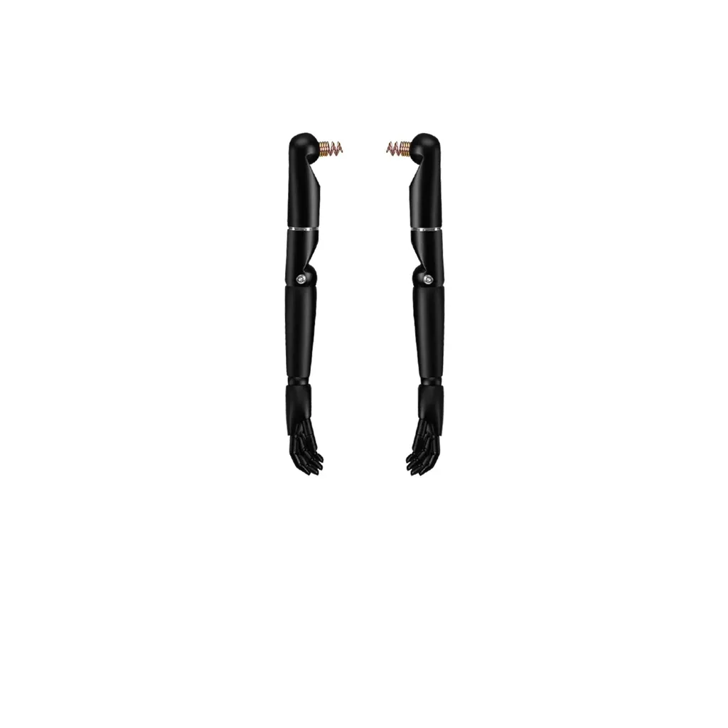 Pair of articulated wooden arms for couture torso, children, 4 year, lacquered matt black