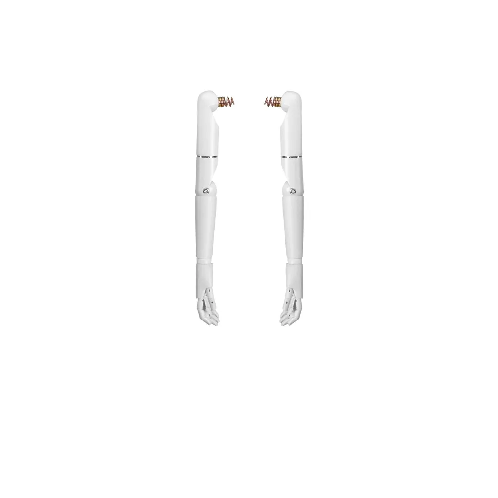 Pair of articulated wooden arms for couture torso, children, 4 year, lacquered matt white