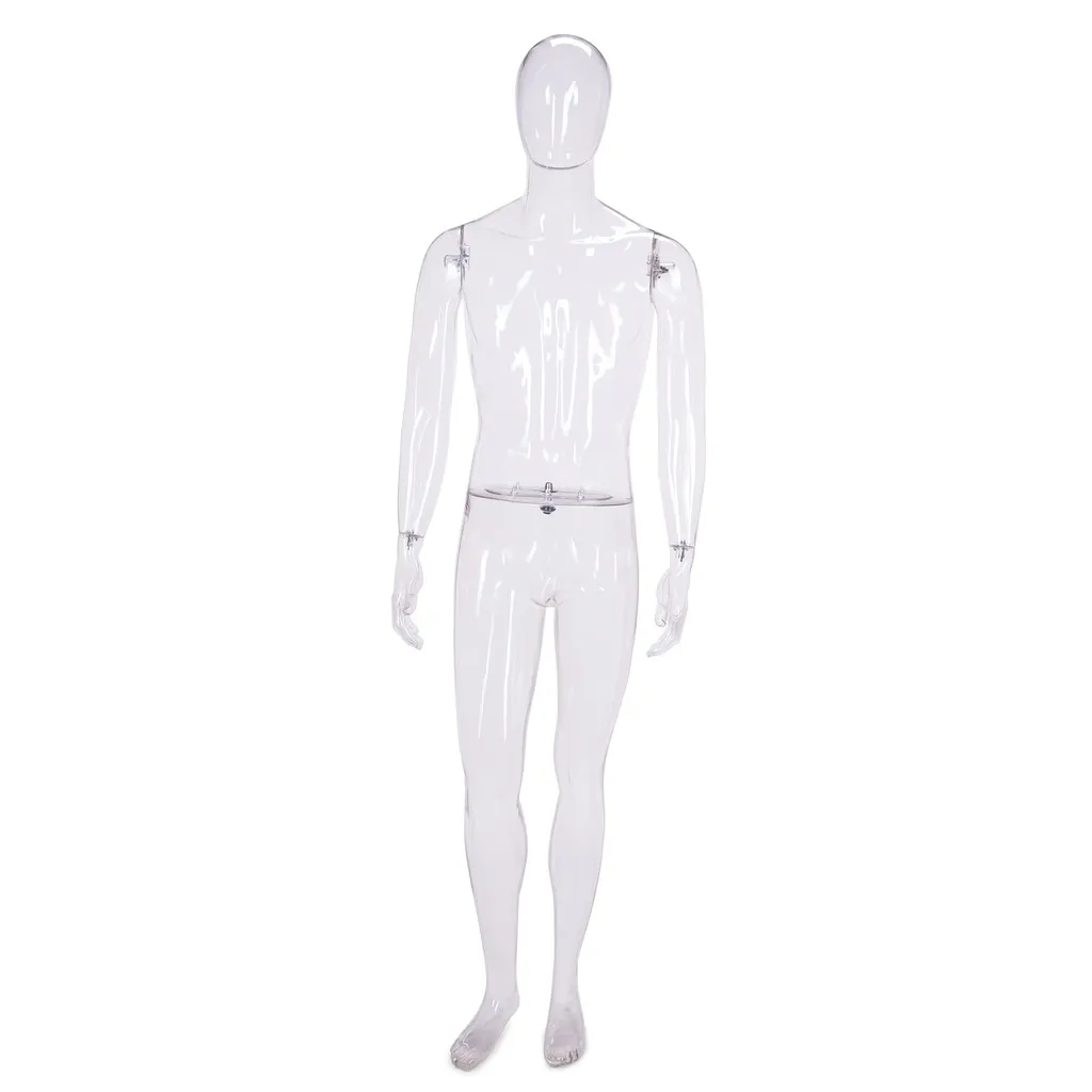 Mannequin de vitrine homme, transparent