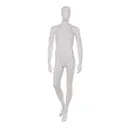 Mannequin homme, tête abstraite, blanc mat