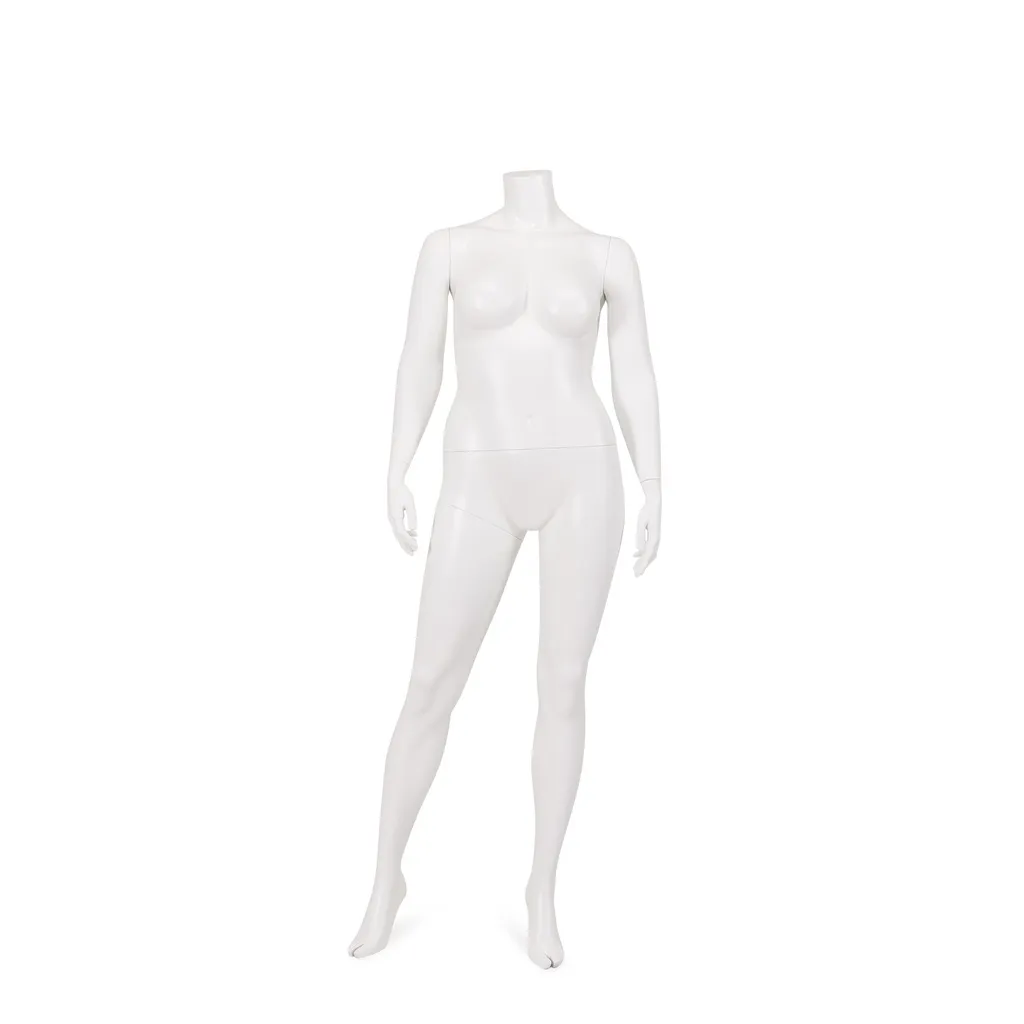 Female mannequin, plus size, headless, white