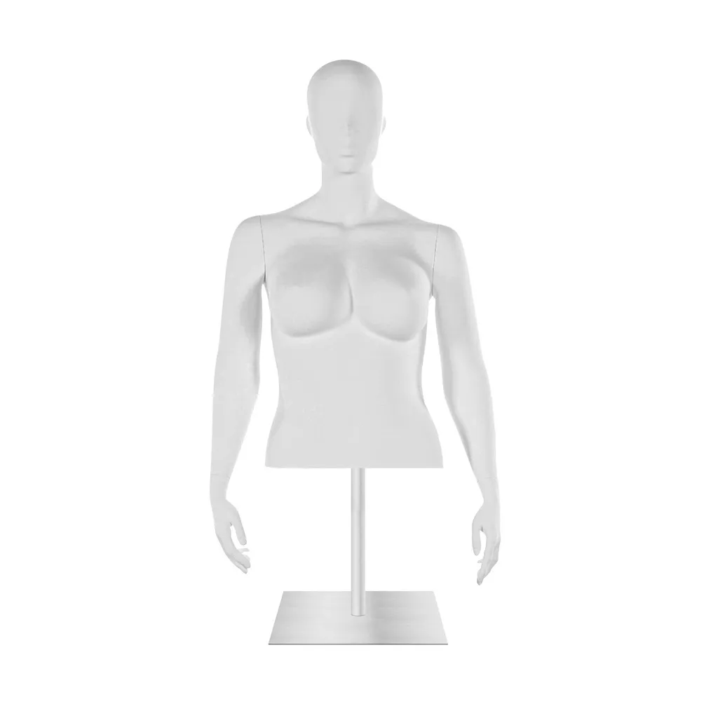 Busto de mujer, talla grande, blanco, incl base