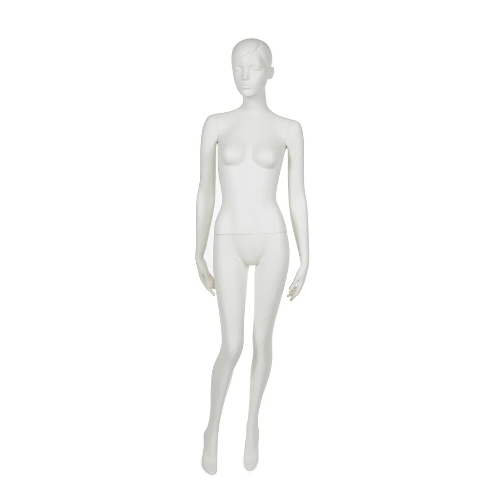 Mannequin femme tête stylisée, blanc mat