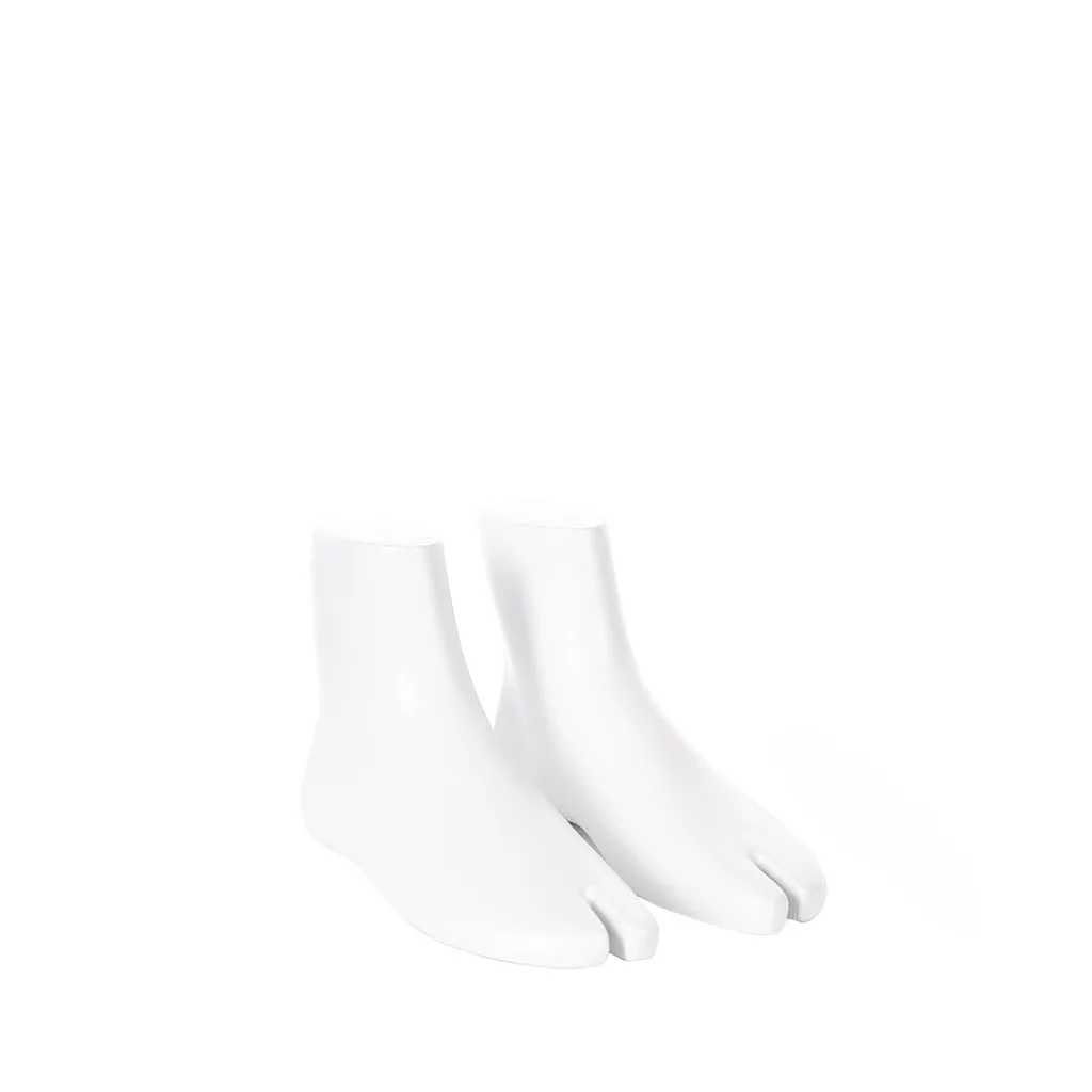 Pair of female feet, FRP polyester, white mat.