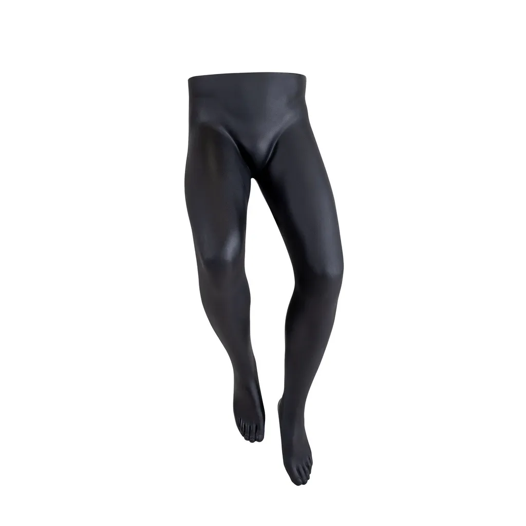 Curved men's leg display, for trousers, black, for wall mounting, including hanging loop