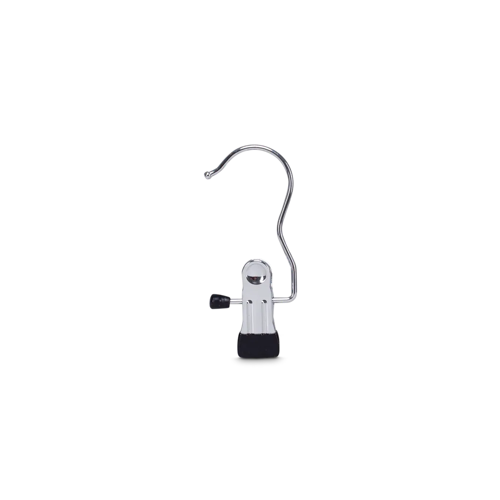 Metal hook with 1 clip, chromed metal - caja de 50 unid.