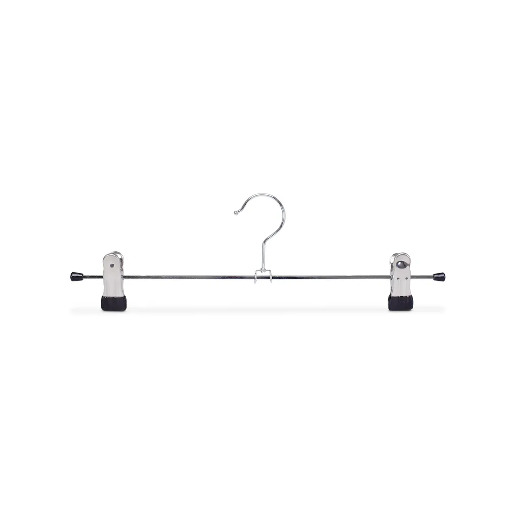 Metal hanger with 2 dipping clips, chromed metal - caja de 50 unid.