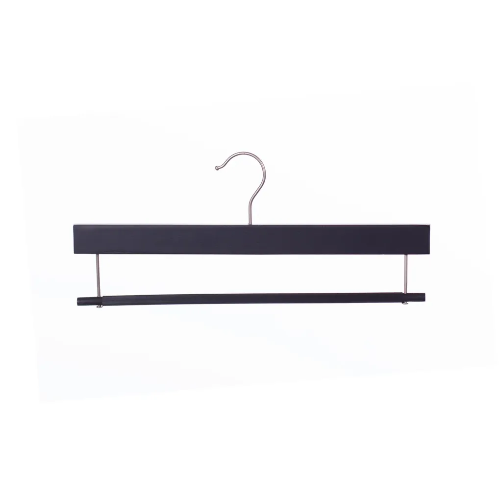 Cloth hanger, lotus wood, finished in black mat - box of 100 pcs.