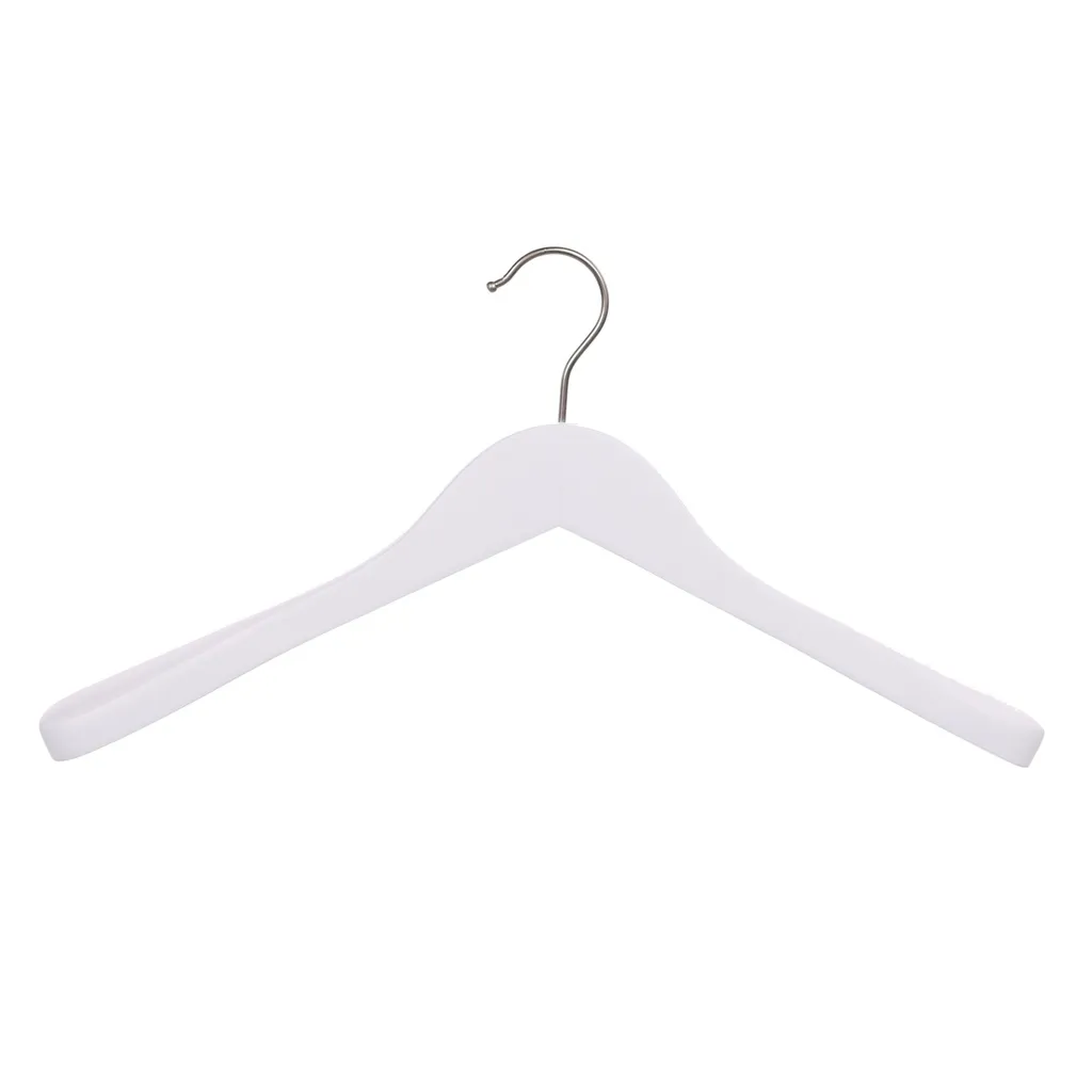 Cloth hanger, lotus wood, hook nickel, white mat - caja de 50 unid.