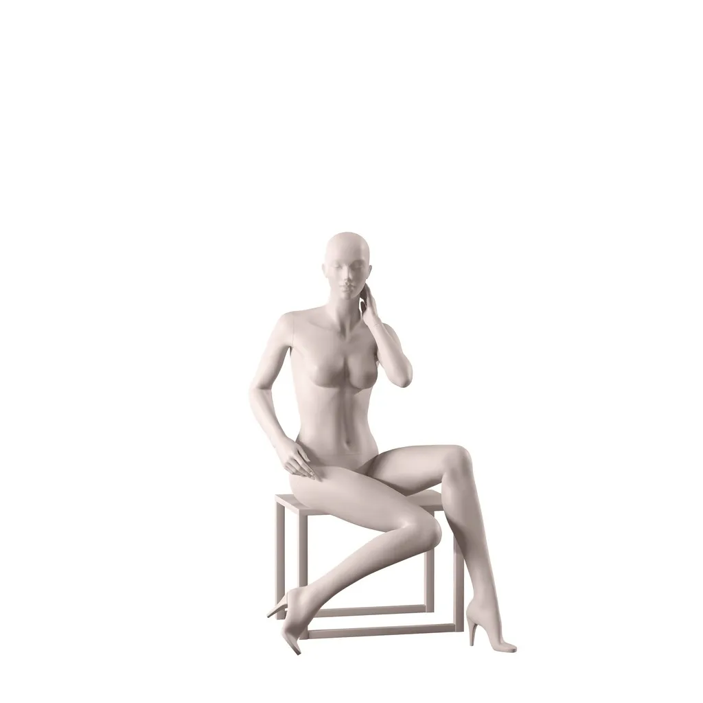 Maniquí de lencería mujer, copa B, color de piel nude, postura sentada 08B