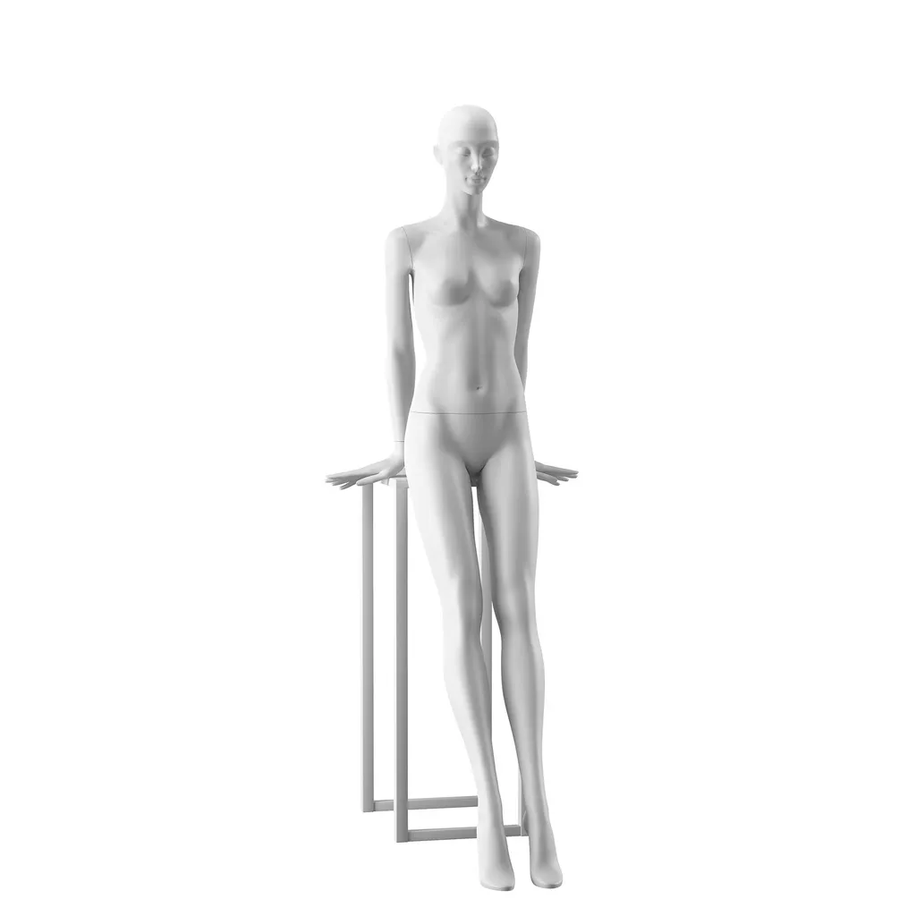 Designer mannequin, female, white color mat, seated pose 10