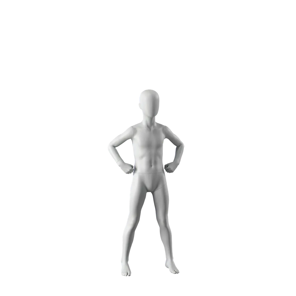 Sport mannequin, child, grey, 8 year, standing pose 603