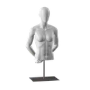 Sport bust without legs, female, grey, metal base, abstract head, pose 252