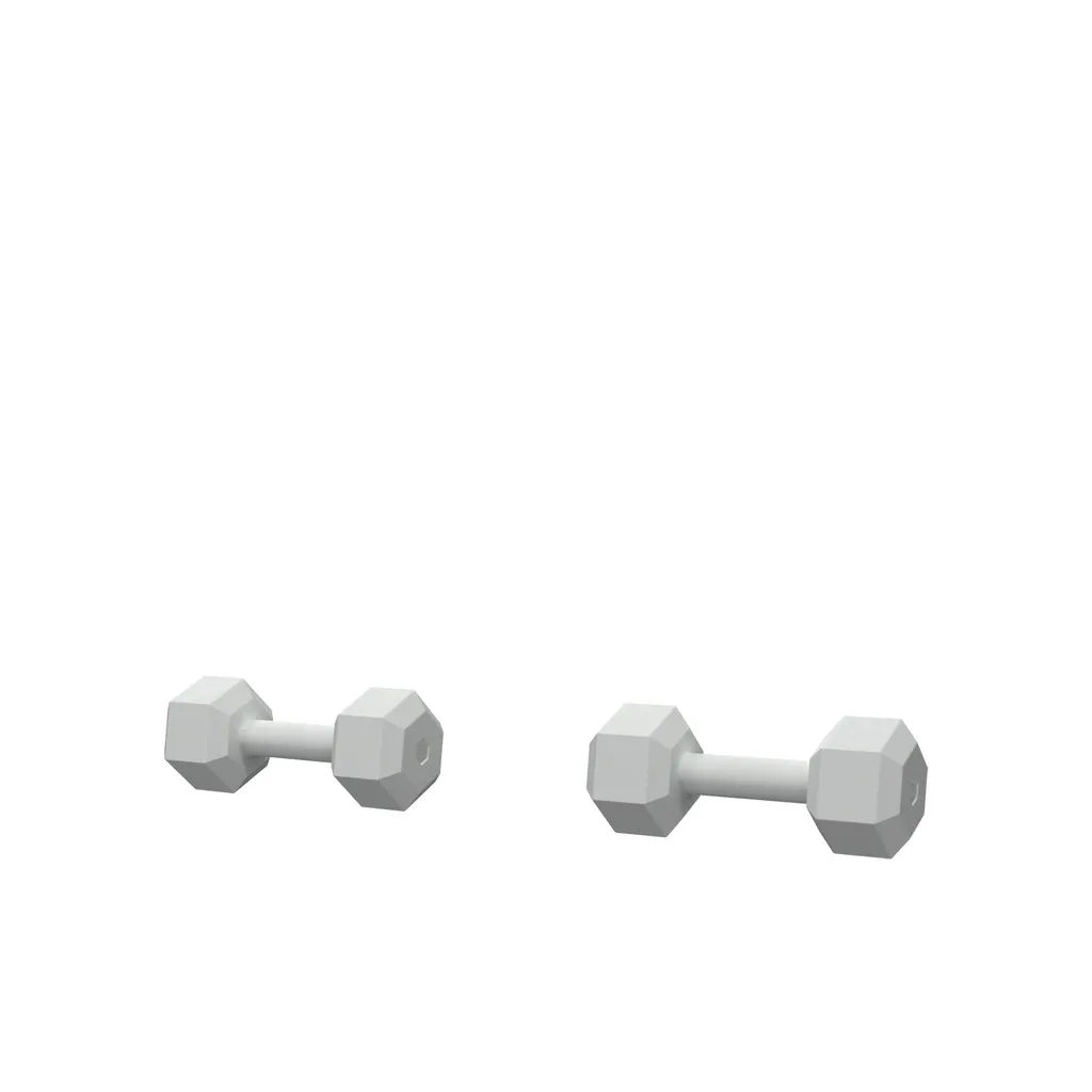 Pair of dummy dumbells, grey