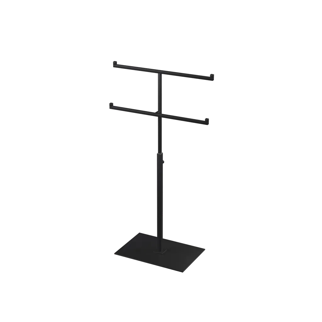 Double T-stand, for jewelry display, black powder-coated steel