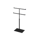 Double T-stand, for jewelry display, black powder-coated steel