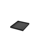 Display tray, black metal with black velvet lining, 35x30 cm