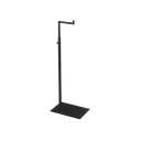 Adjustable L-stand, for displaying leather goods, handbags, and fashion accessories, black powder-coated steel